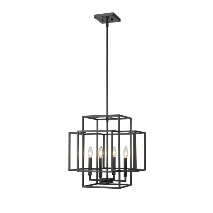 Z Lite Titania 4 Light Pendant Light In Matte Black