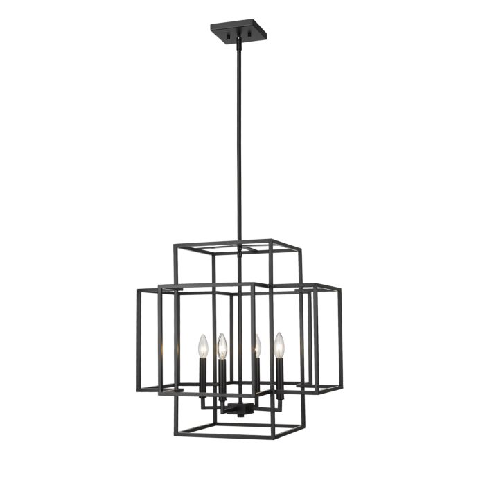 Z Lite Titania 4 Light Pendant Light In Matte Black