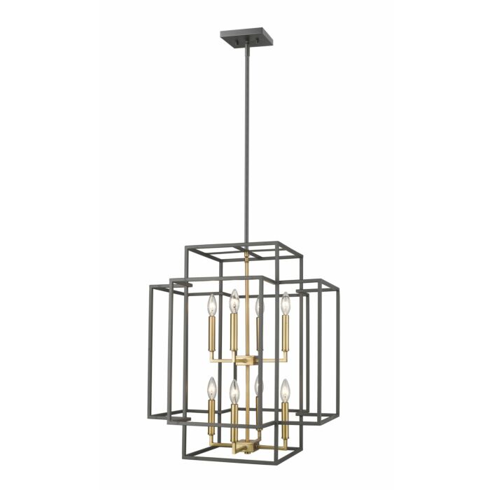 Z Lite Titania 8 Light Pendant Light In Bronze With Olde Brass