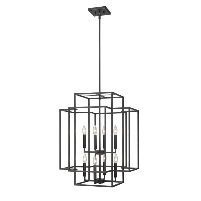 Z Lite Titania 8 Light Pendant Light In Matte Black