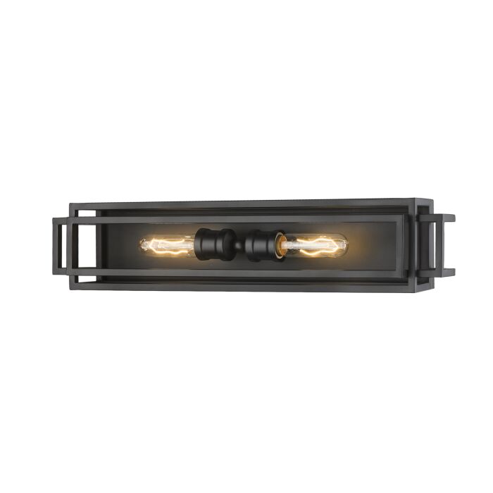 Z Lite Titania 2 Light Bathroom Vanity Light In Matte Black