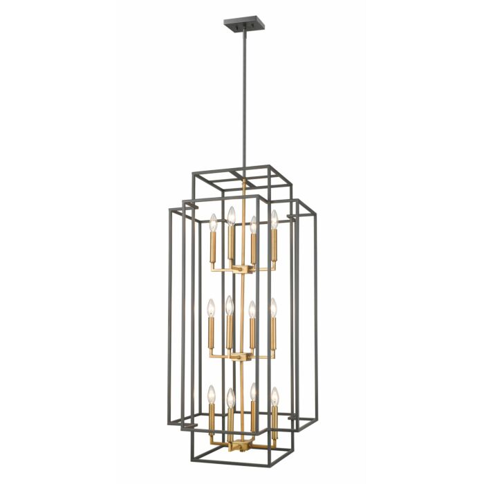 Z Lite Titania 12 Light Pendant Light In Bronze With Olde Brass