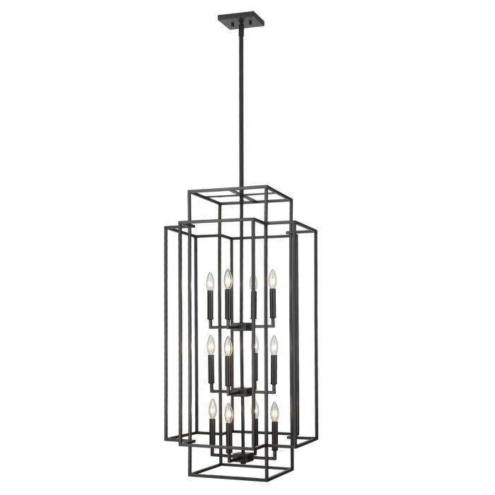 Z Lite Titania 12 Light Pendant Light In Matte Black
