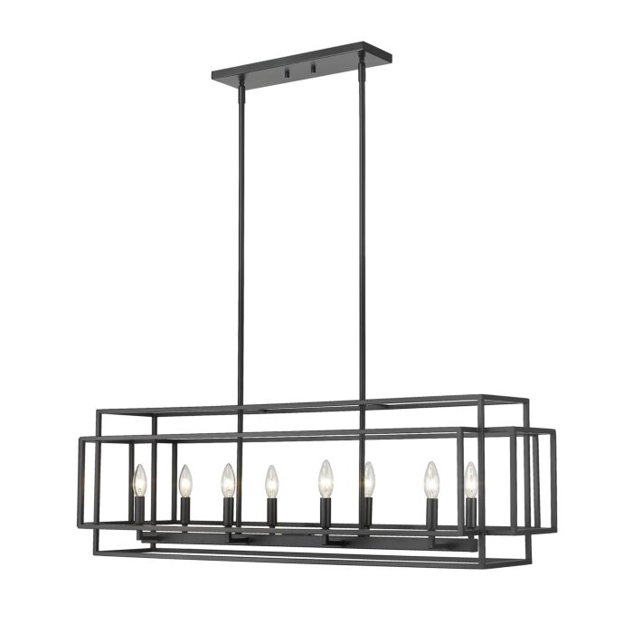 Z Lite Titania 8 Light Pendant Light In Matte Black