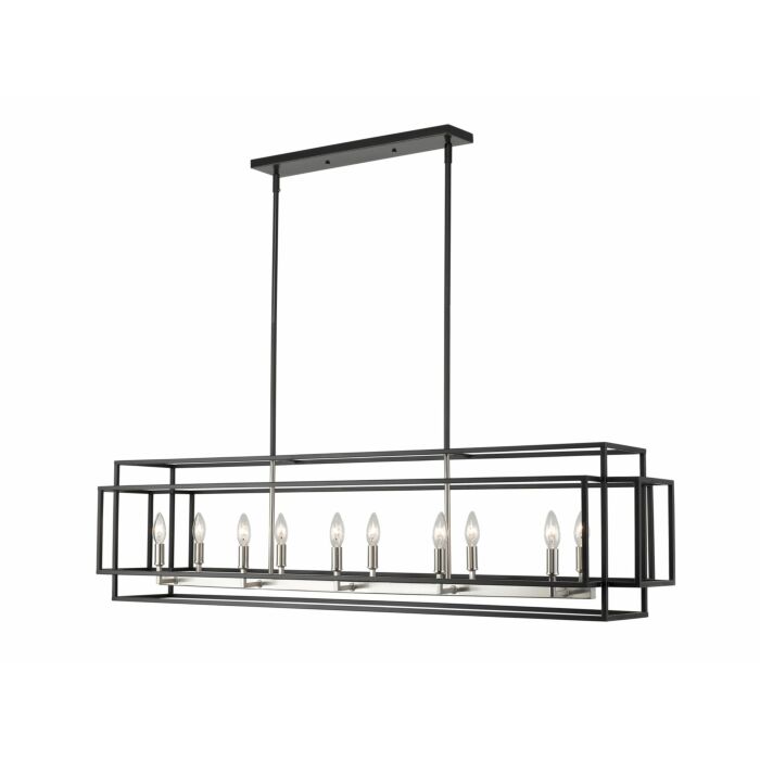 Z Lite Titania 10 Light Chandelier In Black With Brushed Nickel