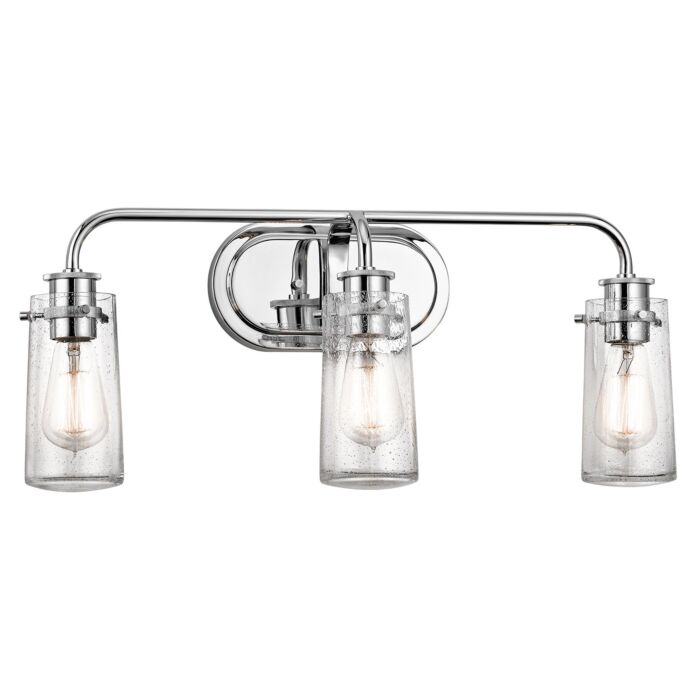 Kichler Braelyn 3 Light Bathroom Vanity Light in Chrome