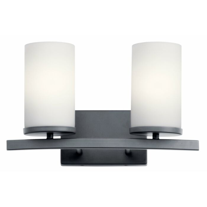 Kichler Crosby 2 Light Bathroom Vanity Light in Black