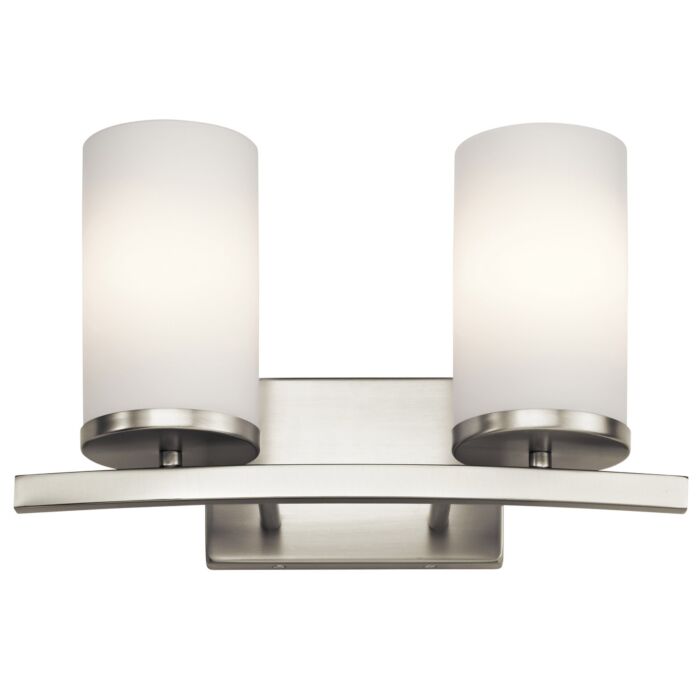 Kichler Crosby 2 Light Bathroom Vanity Light in Brushed Nickel