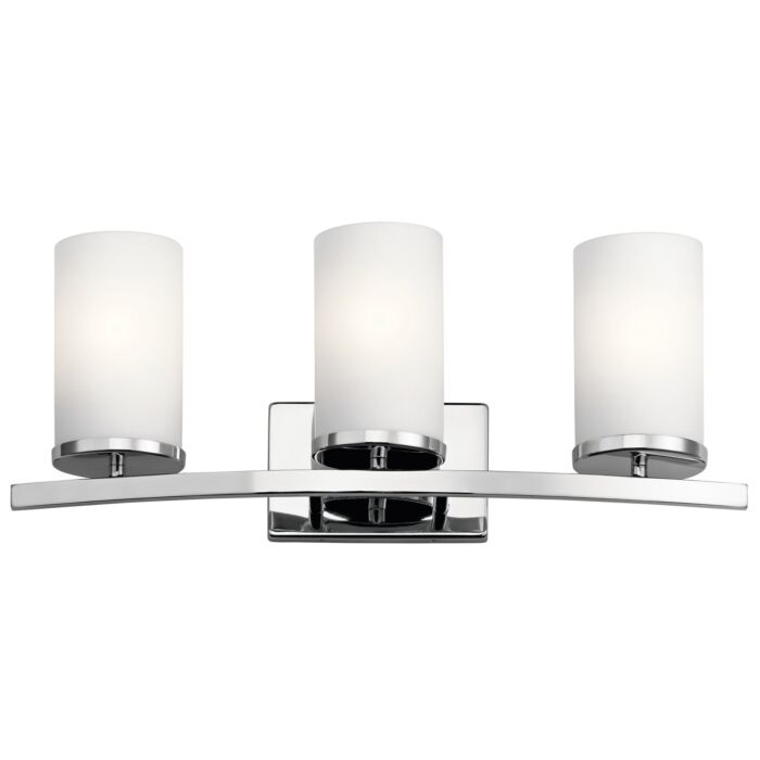 Kichler Crosby 3 Light Bathroom Vanity Light in Chrome