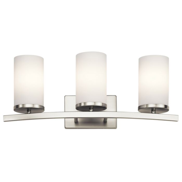 Kichler Crosby 3 Light Bathroom Vanity Light in Brushed Nickel
