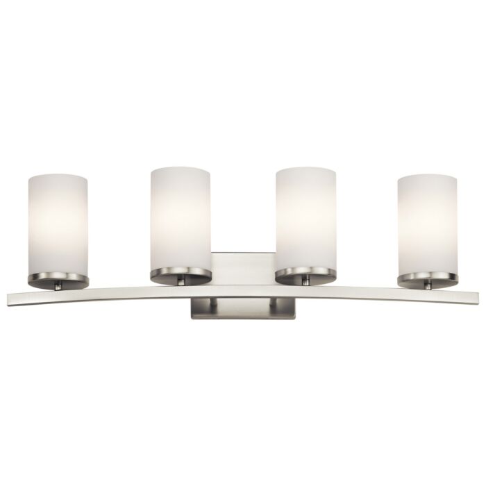 Kichler Crosby 4 Light Bathroom Vanity Light in Brushed Nickel