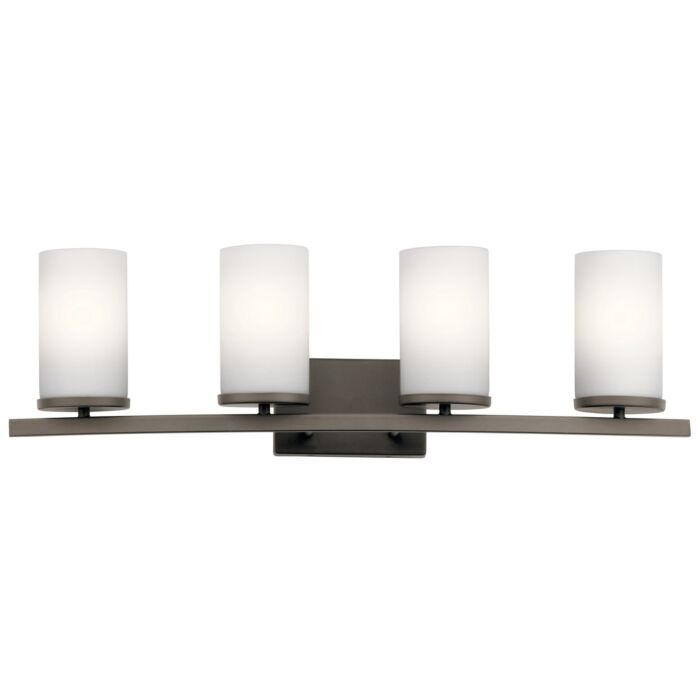 Kichler Crosby 4 Light Bathroom Vanity Light in Olde Bronze