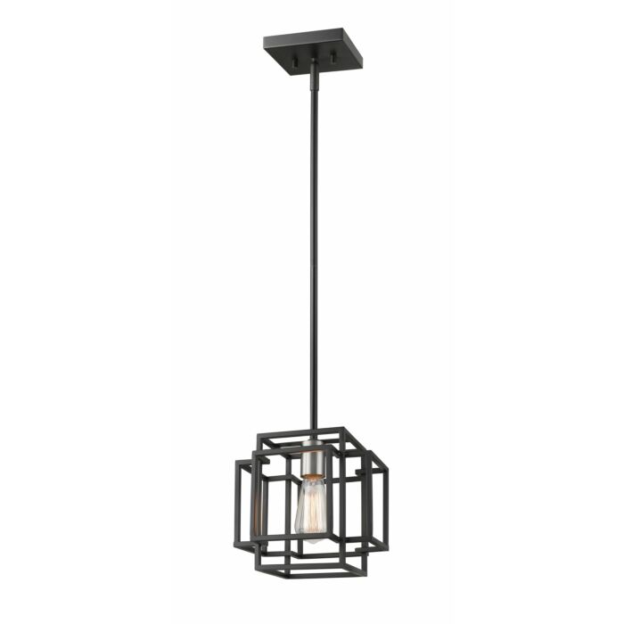 Z Lite Titania 1 Light Mini Pendant Light In Black With Brushed Nickel