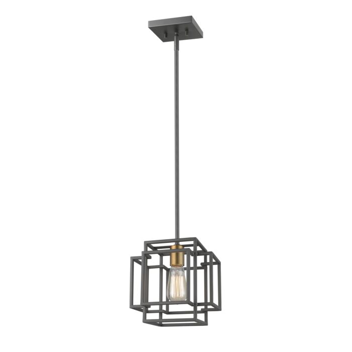 Z Lite Titania 1 Light Mini Pendant Light In Bronze With Olde Brass