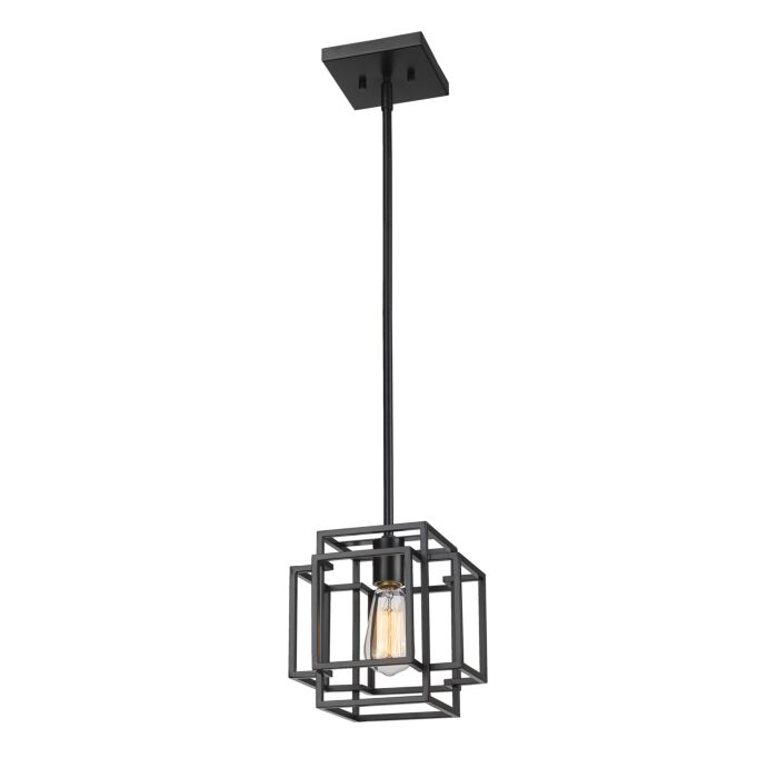 Z Lite Titania 1 Light Mini Pendant Light In Matte Black