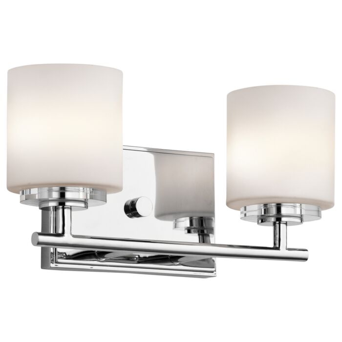 Kichler O Hara 2 Light 2 Arm Bathroom Vanity Light in Chrome