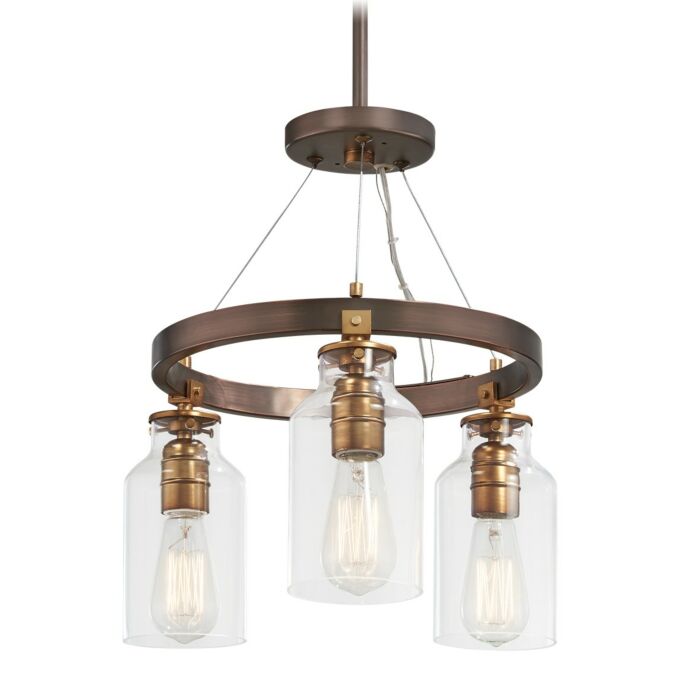 Minka Lavery Morrow 3 Light Pendant Light in Harvard Court Bronze