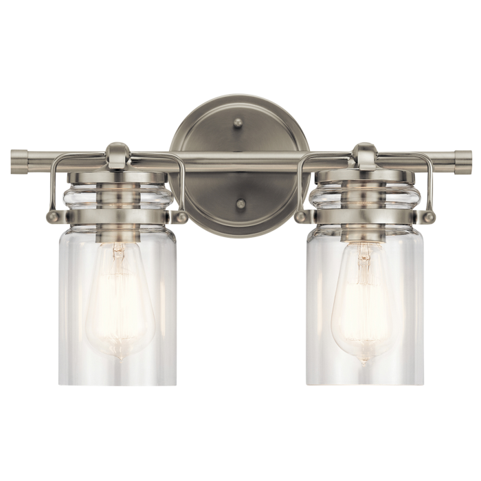 Kichler Brinley 2 Light Bathroom Vanity Light in Brushed Nickel