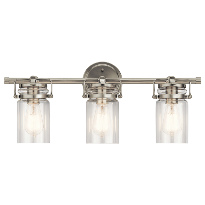 Kichler Brinley 3 Light Bathroom Vanity Light in Brushed Nickel