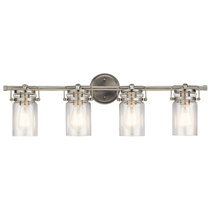Kichler Brinley 4 Light Bathroom Vanity Light in Brushed Nickel