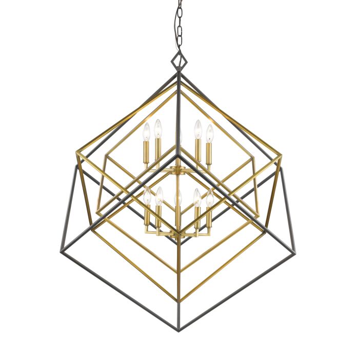 Z Lite Euclid 10 Light Chandelier In Olde Brass With Bronze