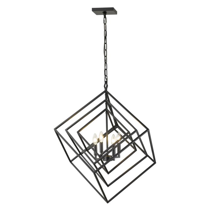 Z Lite Euclid 4 Light Chandelier In Matte Black
