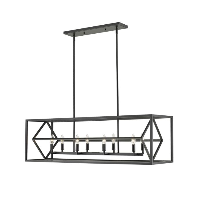 Z Lite Euclid 8 Light Chandelier In Matte Black