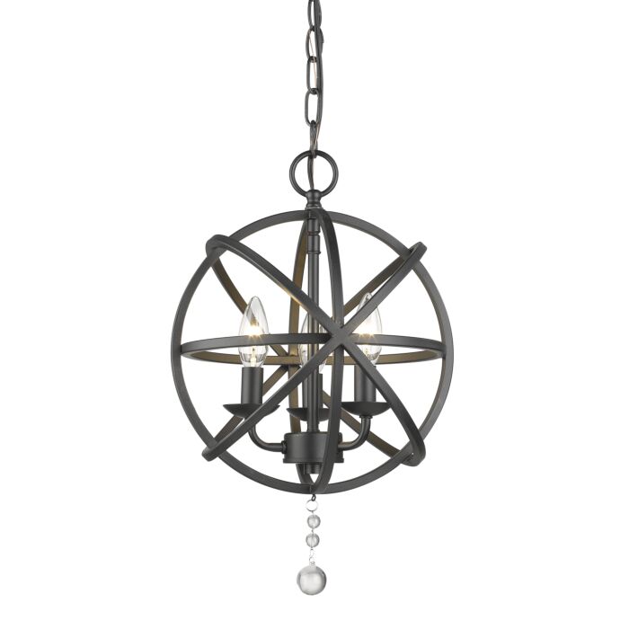 Z Lite Tull 3 Light Chandelier In Matte Black