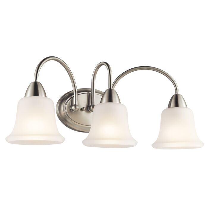 Kichler Nicholson 3 Light Bathroom Vanity Light in Brushed Nickel