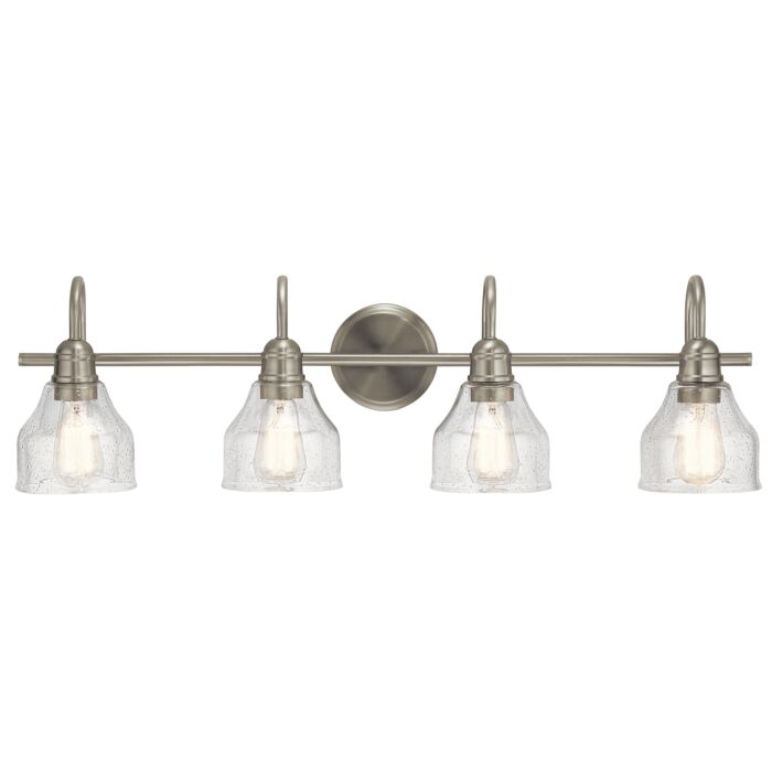 Kichler Avery 4 Light 9 Inch Bathroom Vanity Light in Brushed Nickel