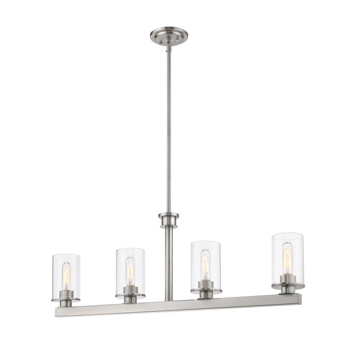 Z Lite Savannah 4 Light Linear Pendant Light In Brushed Nickel