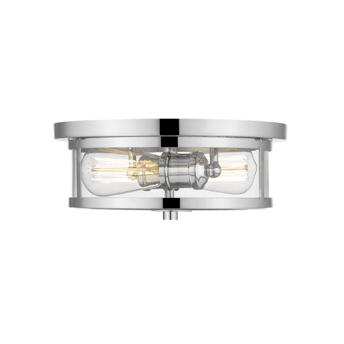 Z Lite Savannah 2 Light Flush Mount Ceiling Light In Chrome