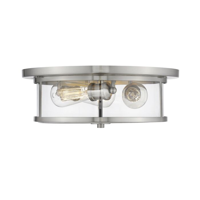 Z Lite Savannah 3 Light Flush Mount Ceiling Light In Brushed Nickel