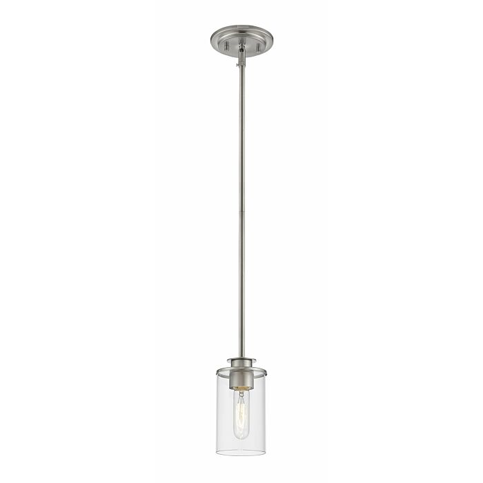 Z Lite Savannah 1 Light Mini Pendant Light In Brushed Nickel