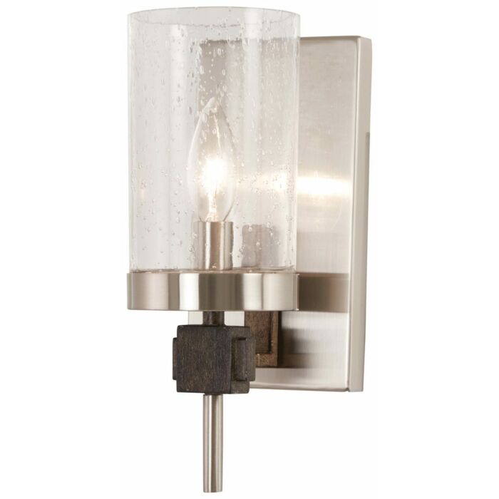 Minka Lavery Bridlewood Wall Sconce in Stone Grey with Brushed Nickel