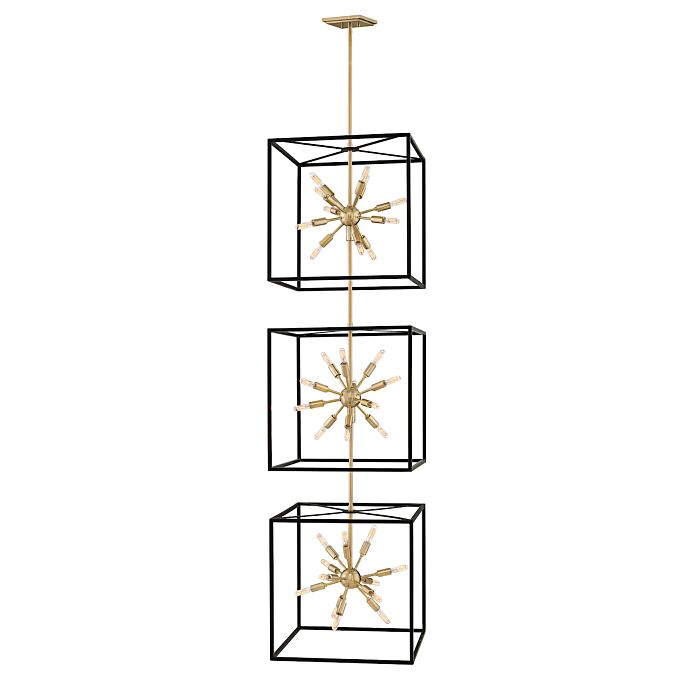 Hinkley Aros by Lisa McDennon 36 Light Chandelier in Black with Warm Brass