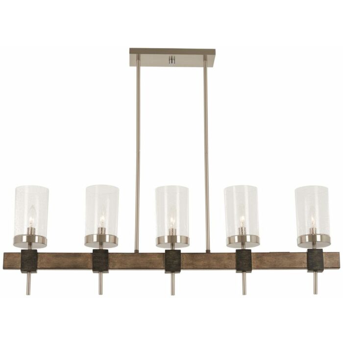 Minka Lavery Bridlewood 5 Light 40 Inch Linear Pendant Light in Stone Grey