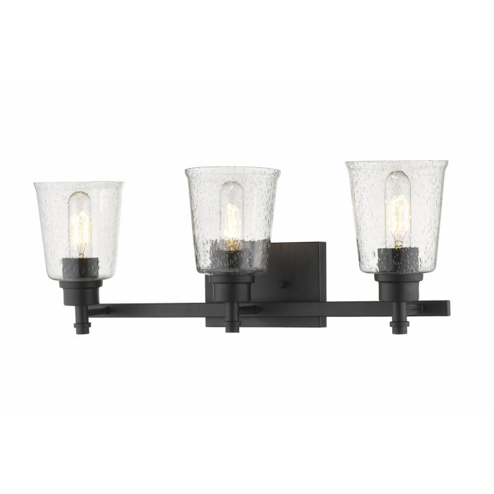 Z Lite Bohin 3 Light Bathroom Vanity Light In Matte Black