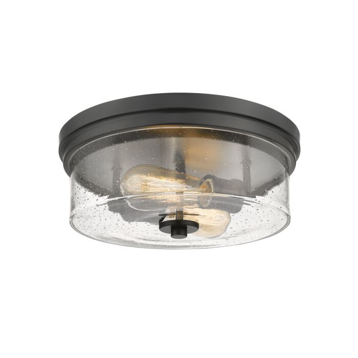 Z Lite Bohin 2 Light Flush Mount Ceiling Light In Matte Black