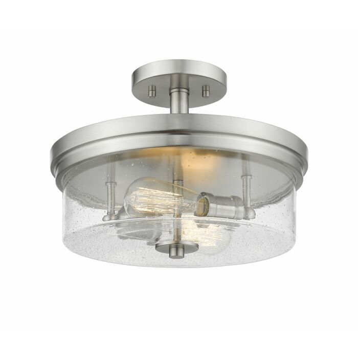 Z Lite Bohin 2 Light Semi Flush Mount Ceiling Light In Brushed Nickel