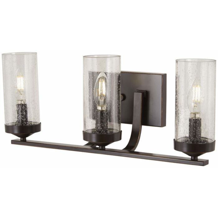 Minka Lavery Elyton 3 Light 20 Inch Bathroom Vanity Light in Downton Bronze with Gold Highl