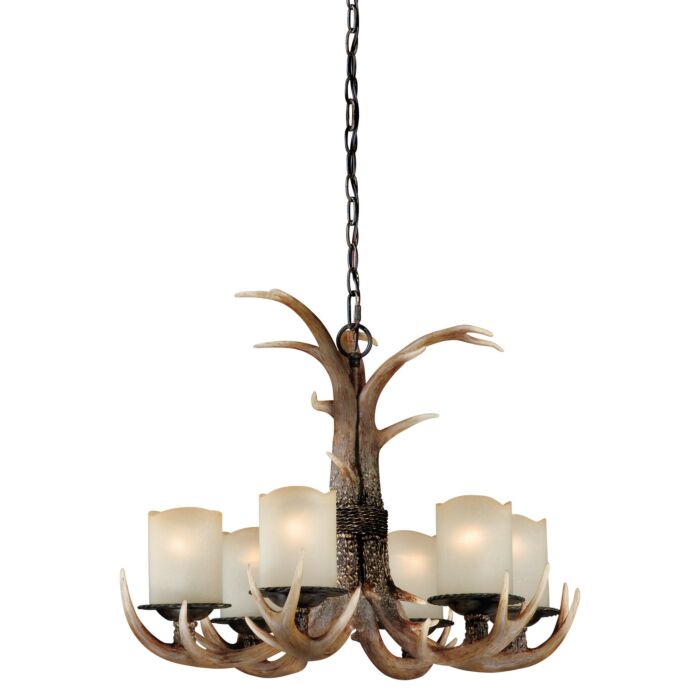 Yoho 6-Light Chandelier in Black Walnut