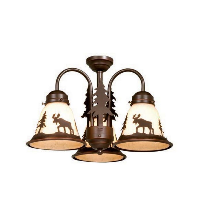 Yellowstone 3-Light LED Fan Kit or Chandelier in Burnished Bronze