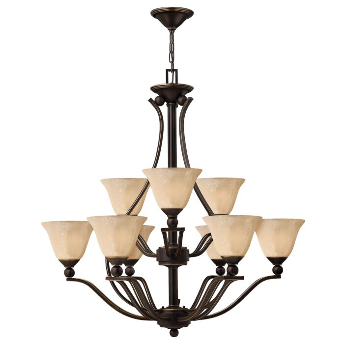 Hinkley Bolla 9 Light Two Tier Chandelier in Olde Bronze