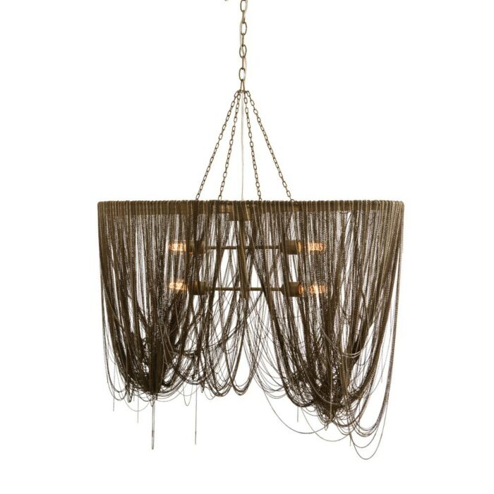 Arteriors Layla 36 Inch 4 Light Pendant in Antique Brass