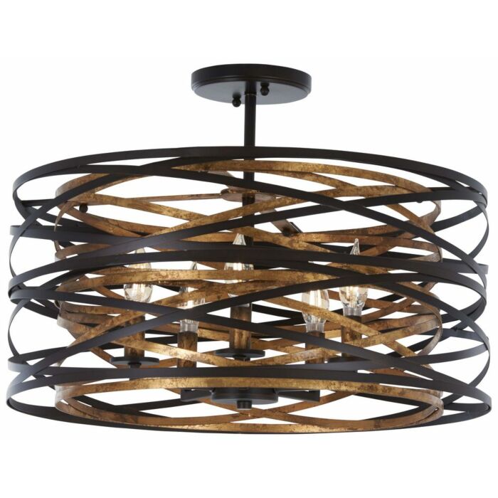 Minka Lavery Vortic Flow 5 Light Ceiling Light in Dark Bronze