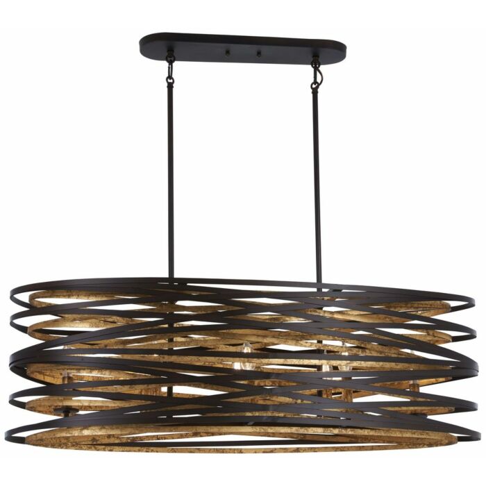 Minka Lavery Vortic Flow 8 Light Island Pendant Light in Dark Bronze