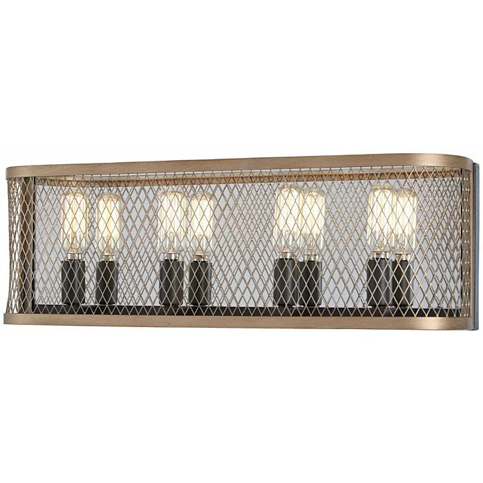 Minka Lavery Marsden Commons 4 Light 20 Inch Bathroom Vanity Light in Smoked Iron with Aged Gold