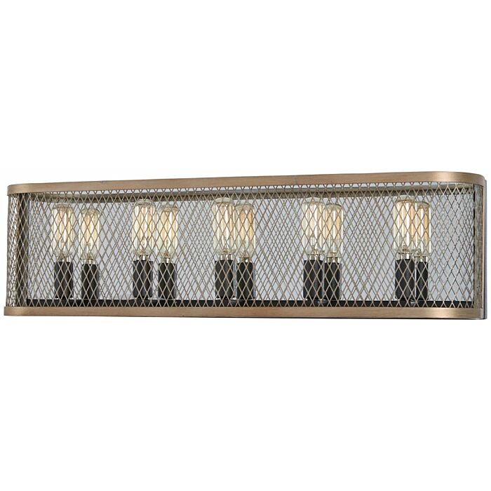 Minka Lavery Marsden Commons 5 Light 24 Inch Bathroom Vanity Light in Smoked Iron with Aged Gold