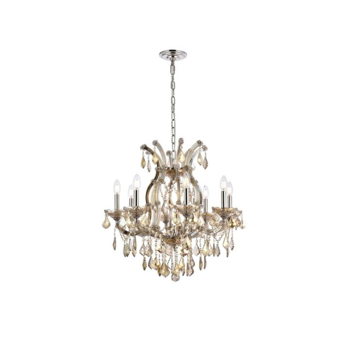 Maria Theresa 9-Light Chandelier in Golden Teak